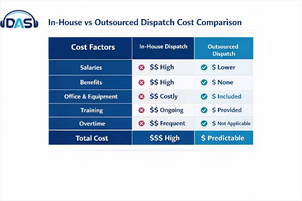 In-House Vs Outsourced DIspatch Costs Comparison